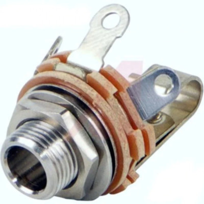 SWITCHCRAFT 12A 1/4'' Mono Female Panel Mount Jack with Shunt/Short Tab