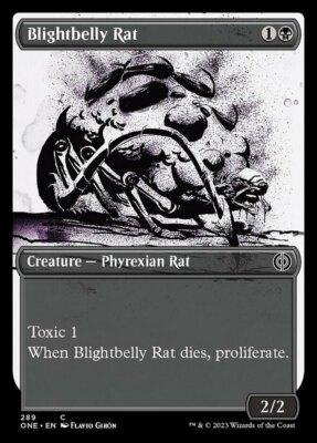 4x Blightbelly Rat - Showcase (Full Art) NM-Mint, English Phyrexia: All Will Be 