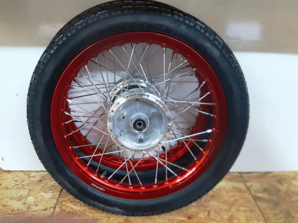 Simson 2 x Rad Räder Alu rot S51 S50 KR51 Schwalbe Star Kompletträder 1,5 1A Neu - Bild 3 von 4