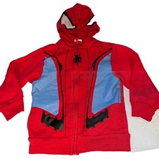 Marvel Spider Man Boys XS HOODIE ZIP UP FACE MASK Hooded RED BLUE SUPER HERO XS