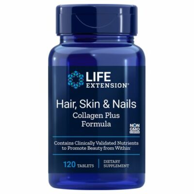 Hair-Skin & Nails Collagen Plus Formula  120 Tabs By Life Extension