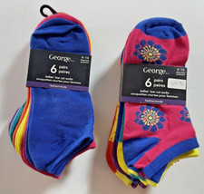 12 PAIRS George GIRLS ankle Multicolor SOCKS SIZE 9-11 LL42