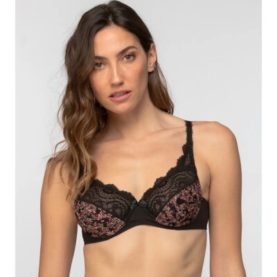 playtex flower elegance BH schwarz mit Blumen