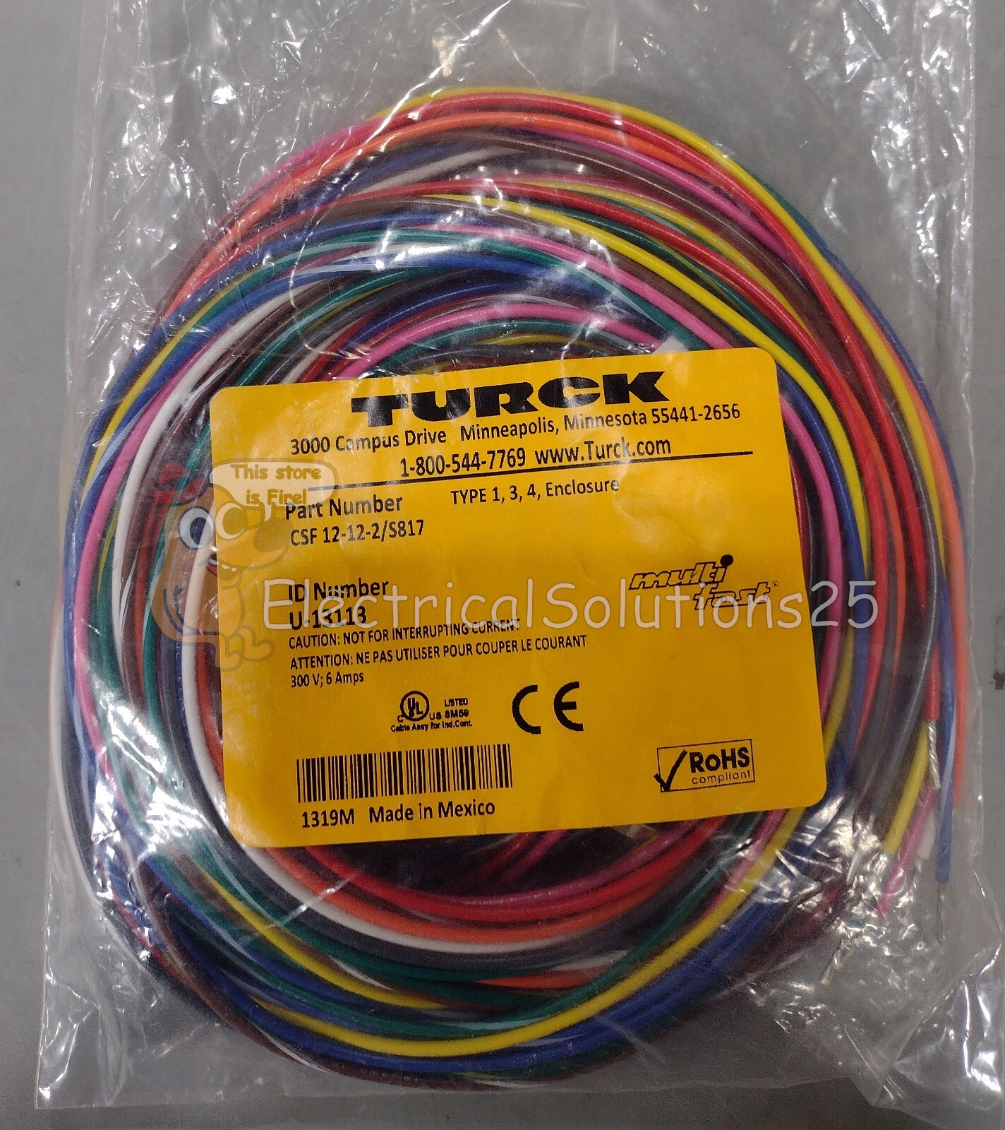 NEW TURCK CSF12-12-2/S817 CORDSET - FREE SHIPPING