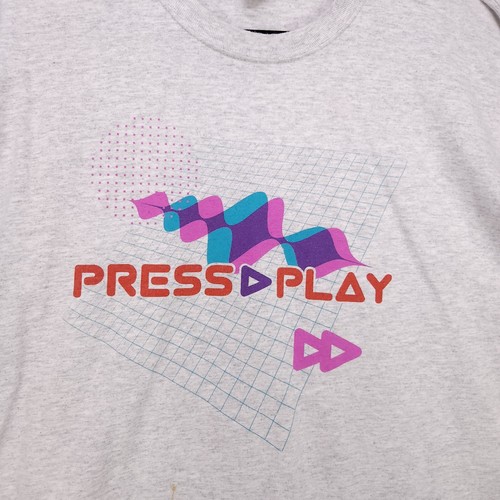 Port & Company Tshirt Press Play Mens Short Sleeve Gray Novelty Tee Shirt 2XL - Picture 10 of 12