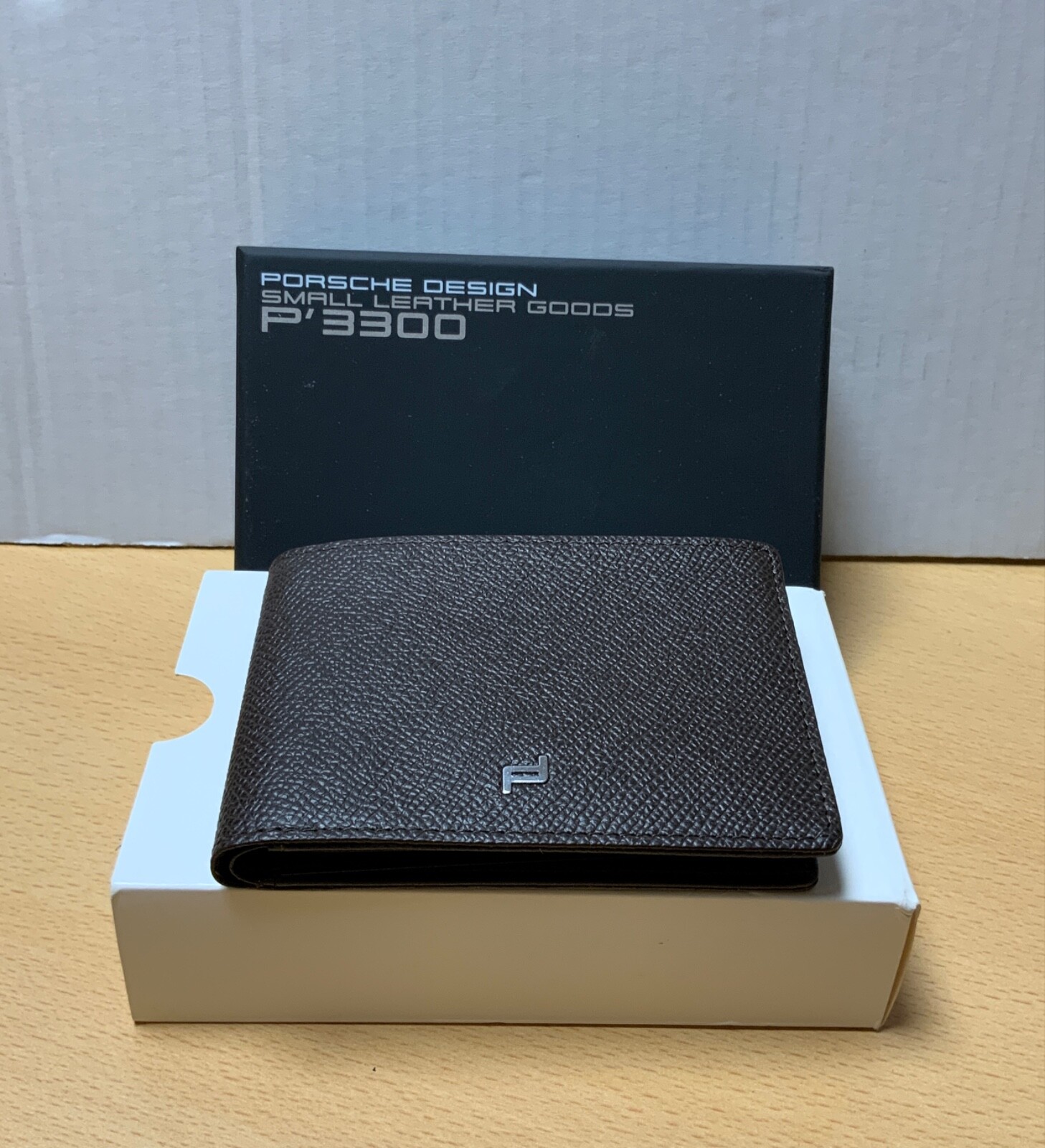 Porsche Design Wallet Billfold Credit Card Holder Dark Brown Leather H9 