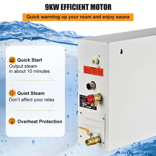3KW 9KW Dampfbadgenerator 25-55℃ Sauna Dampfbad Dampferzeuger Bad Türkische 220V - Bild 4 von 19