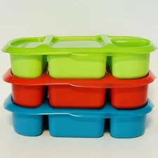 Smart Planet Portion Perfect Meal Kit w Snap Lid Lunch Box Bento Set Lot Of 3