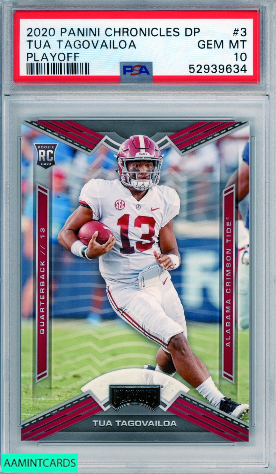 2020 PANINI CHRONICLES DP PLAYOFF TUA TAGOVAILOA #3 PLAYOFF ROOKIE PSA 10 GEM MT