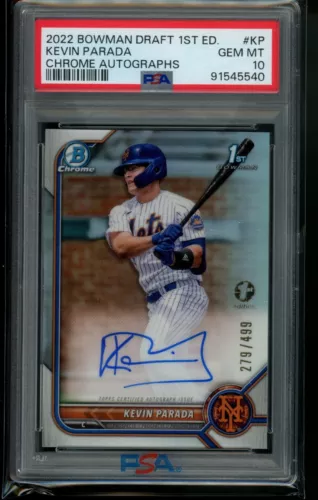 2022 Bowman 1st Edition Auto Refractor /499 Kevin Parada PSA 10