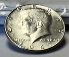 New Listing1967 Kennedy Half Dollar 40% Silver - AU About Uncirculated - Nice Luster