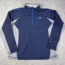 North Face Base Layer Mens XL  Blue 1/4 Zip Flashdry Hiking Skiing