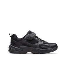Clarks Boys,Girls,Kids Unisex Crafton Move Kid Black Trainers,Riptape,School