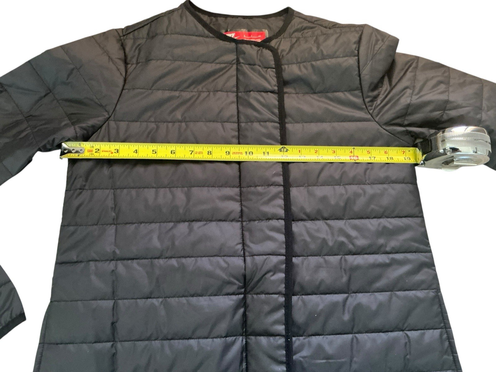 SACAI X NIKE Nike Giacca Donna Piccolo Cappotto Nero Primaloft Trapuntato Imballabile