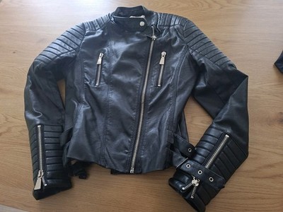 Kunstlederjacke Damen Größe 42 Kunstleder Voyelles Top Zustand Bikerjacke Top