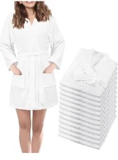 Panitay  Women's Short Waffle Robes Bulk Spa Robes Hotel Bath size (XL)