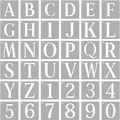 36 Stück Buchstabenschablonen 3 Zoll Alphabet Buchstaben Vorlagen Wiederverwendbar Buchstaben und - Bild 2 von 8