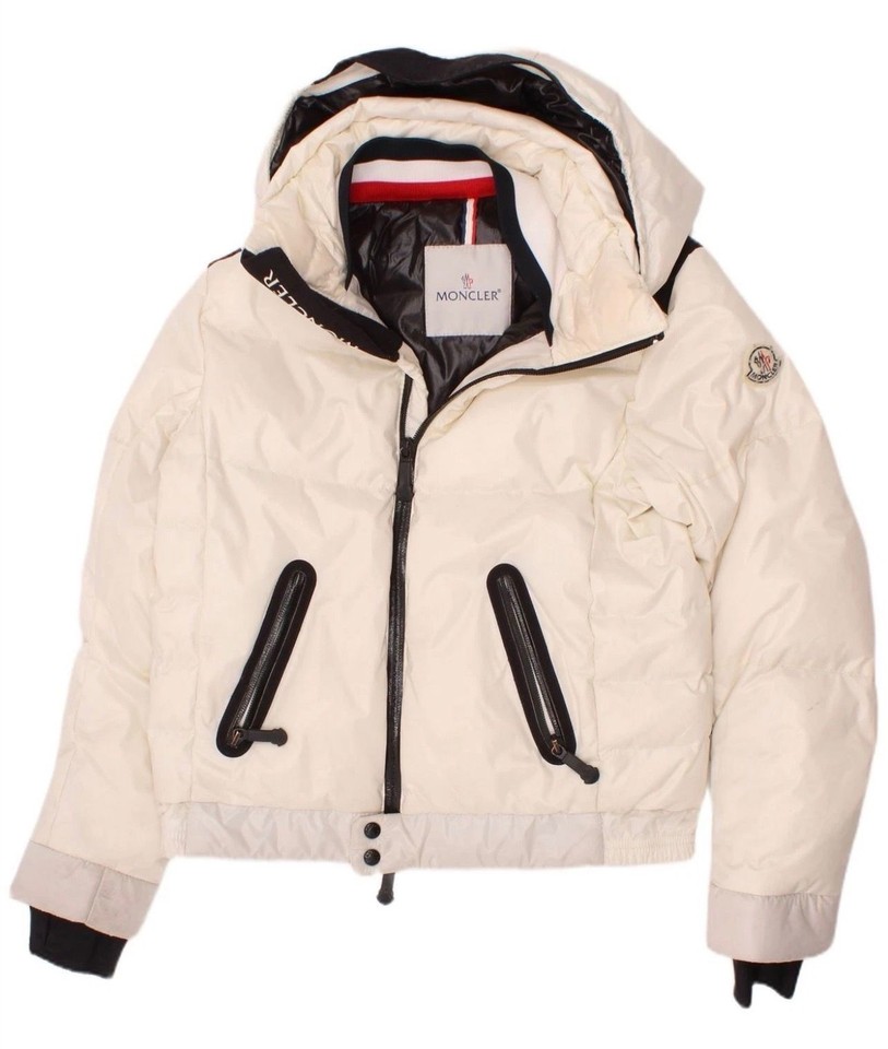 Moncler Girls Graphic Hooded Padded downJacket 9-10 Years White Polyamide