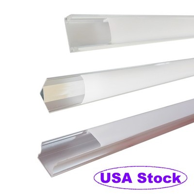 LED U V-Type Channel Corner Aluminum Profile For 5050 3528 Milky Cover 3.3 6.6FT