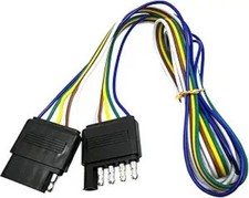 5 Way Flat Trailer Wire Extension, 48" 5-Pin Trailer W Size: 5 Way - 48 inches