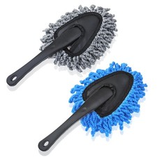2 Pcs Super Soft Microfiber Duster Brush, Car Dash Cleaner, Blue,grey