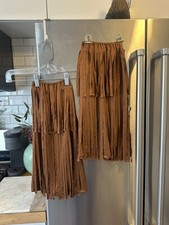 Fringe Boot/ Leg Warmers Elastic Brown Festival Rodeo Horse Ride Line Dance Fair