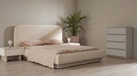 Bett Nachtkonsole Kommode Beige Modern Edel Schlafzimmer Set