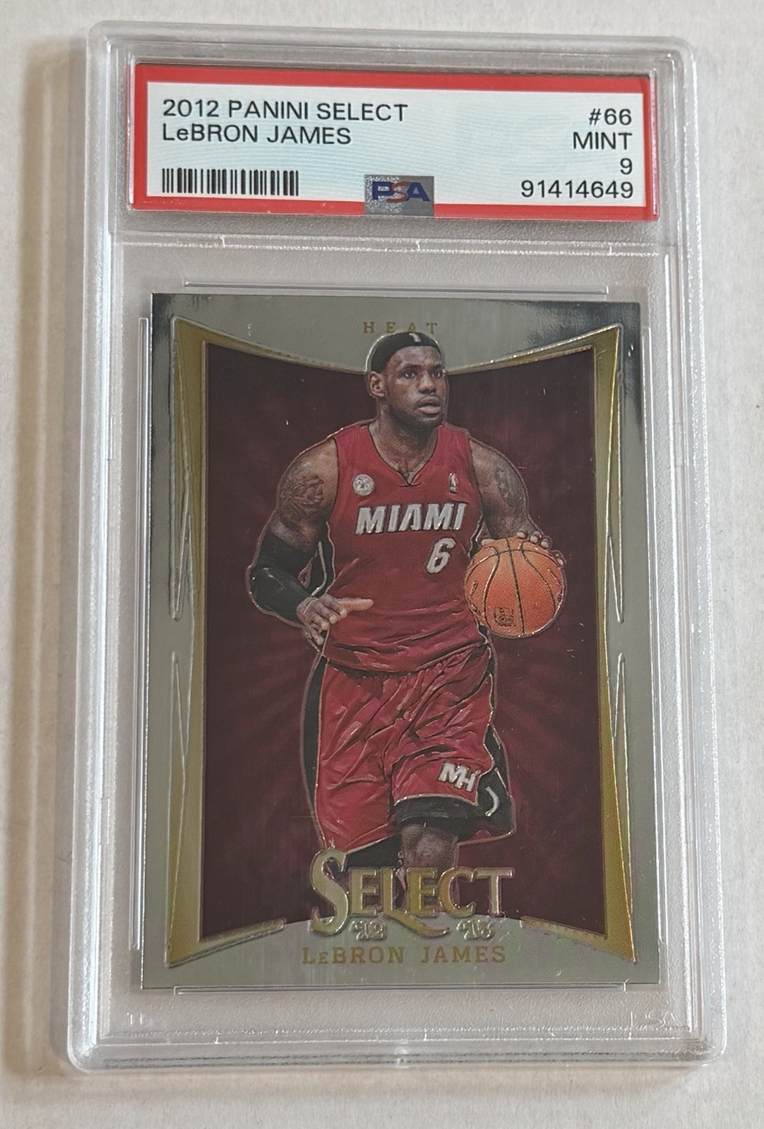 PSA 9 LEBRON JAMES 2012-13 Select #66 SP Miami Heat 1ST YEAR SELECT!