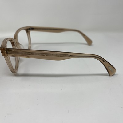 Oliver Peoples Transparent Beige Cat-Eye Sunglasses with Dark Lenses Oliver Peoples 1998C with Gold frame and Dark Brown Gradient  main image 2
