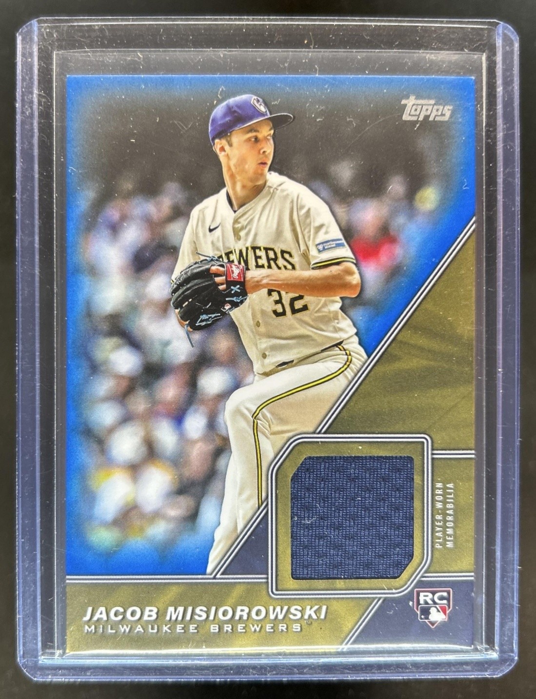 2026 Topps Jacob Misiorowski Major League Material RC Jersey Blue #/150 Brewers