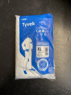 Tyvek 500 Industrie weißer Overall - XL-Größe - Kat.III Lackierung medizinisch DIY