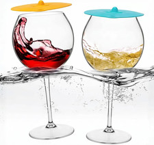 Floating Wine Glasses for Pool with Lids Set of 2 21Oz Shatterproof Tritan Pla