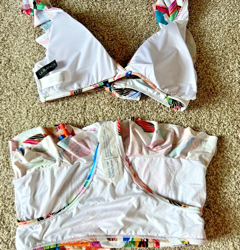 NWT La Blanca Multi-Color Tropical Floral Print 2-Piece Swimsuit Size 8 & 12 - Image 3 of 4