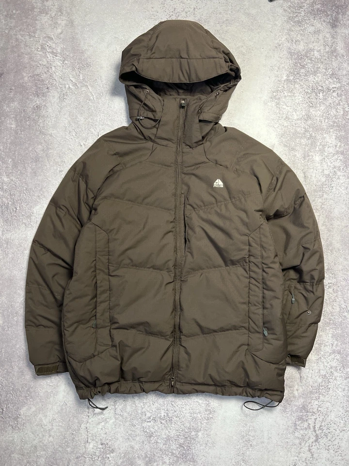 Veste de ski vintage Nike ACG 650 duvet isolée tampon marron à capuche... - Photo 3/4