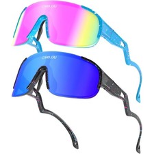 x2 Kids Sunglasses Sports Glasses for Boys  Girls 6-14, Cycling, Baseball Youth