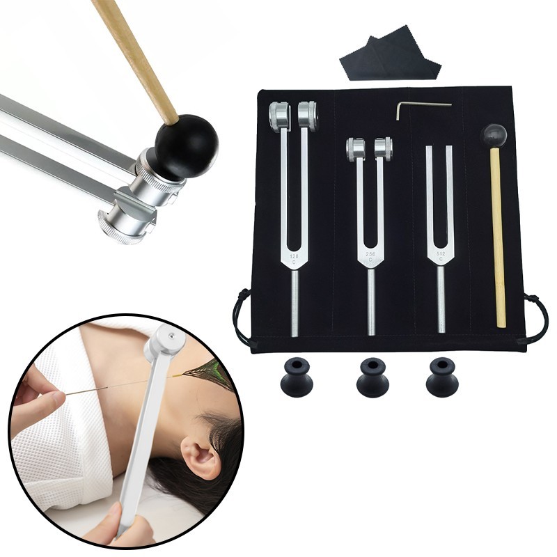 Aluminium Stimmgabel 128Hz 256Hz 512Hz Set für Musik und Therapie