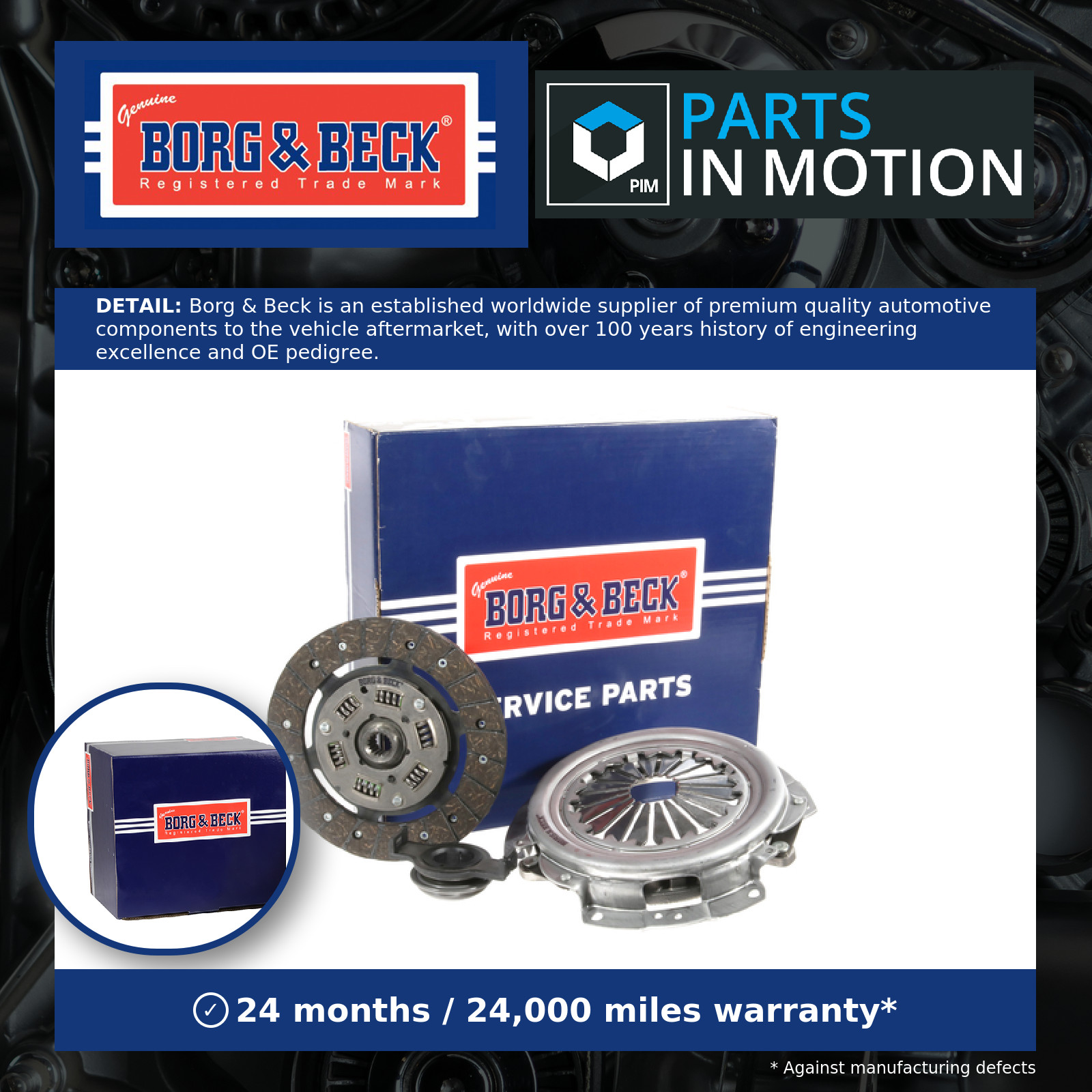 Clutch Kit 3pc (Cover+Plate+Releaser) HK8055 Borg & Beck 5011061 5011870 5012371