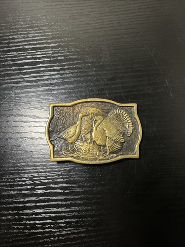 Vintage 1978 Brass Turkey Belt Buckle BTS