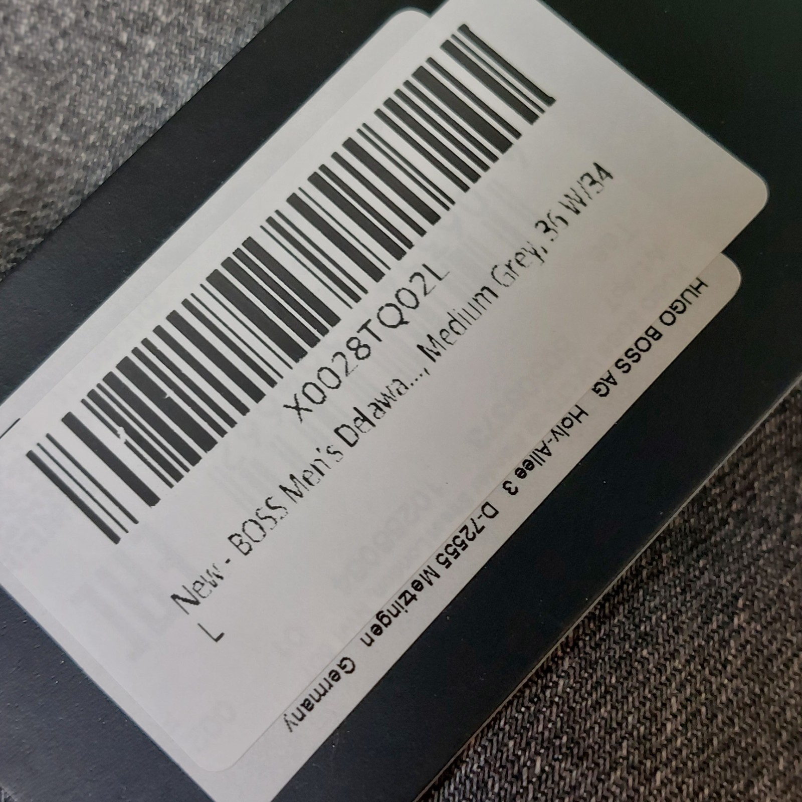 HUGO BOSS Men's Delaware Stretch Straight Medium Grey Jeans W36 L34 thumbnail 3