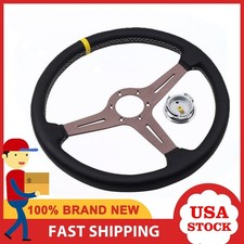 Steering Wheel Deep Corn Perforated Leather 15inch Classic Titanium Chrome US