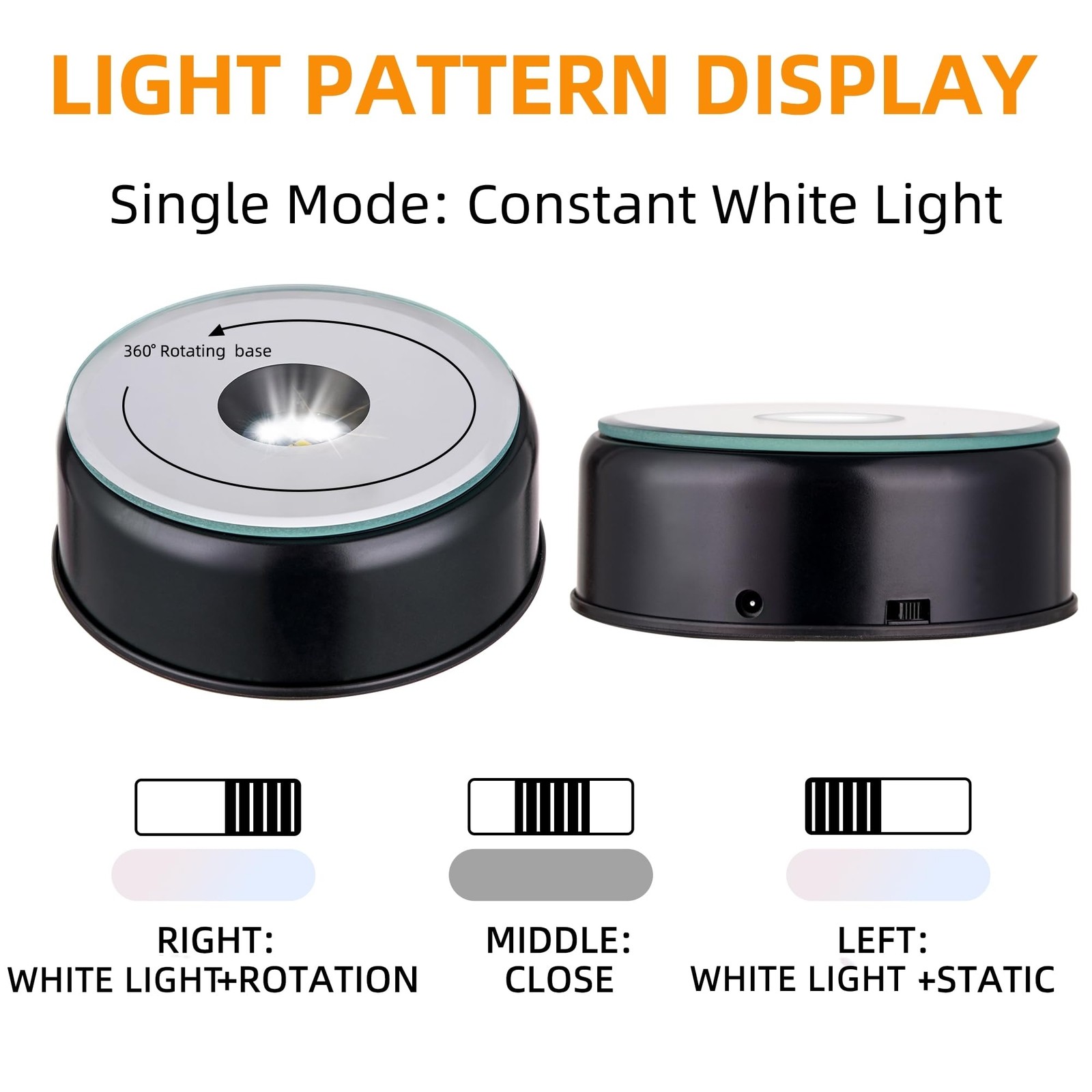 Base rotative en cristal avec éclairage LED multicolore d'exposition de haute précision - 2