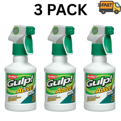 3 Pack Berkley Gulp! Alive! Fish Attractant Spray with Garlic Scent