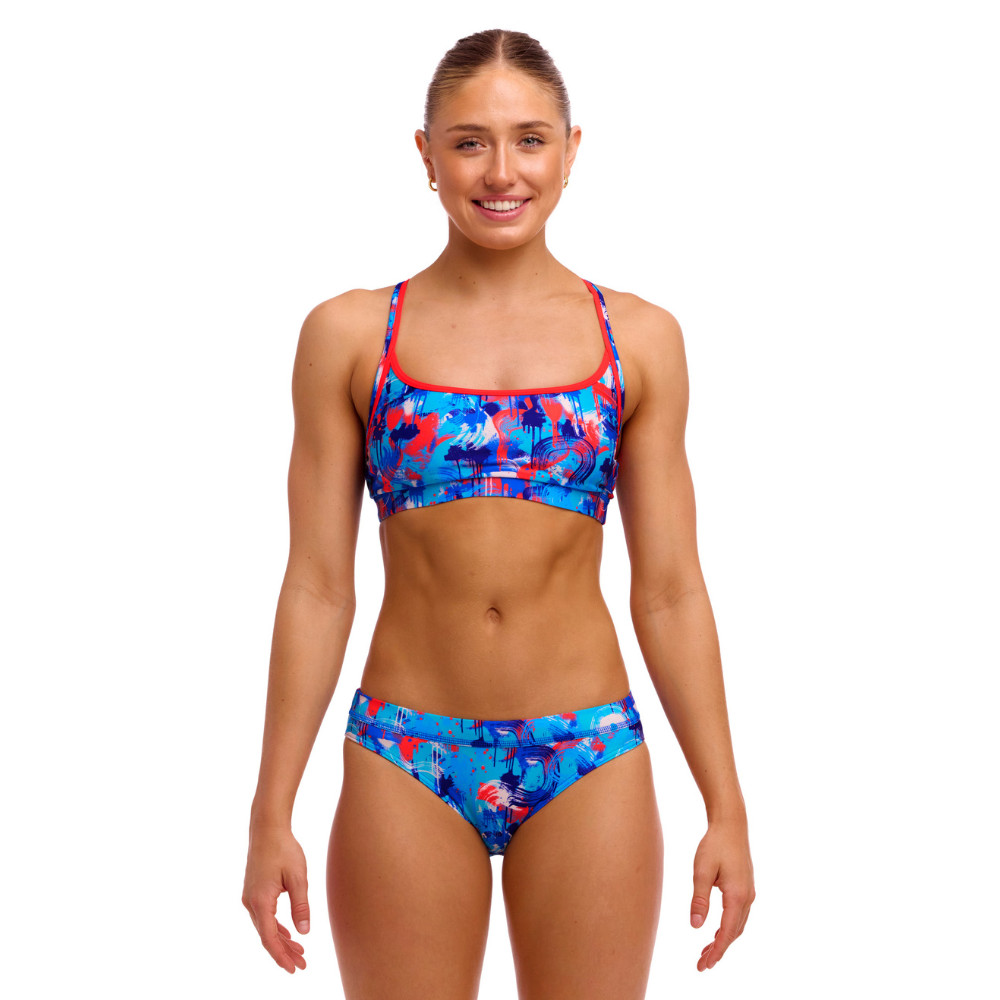 Funkita Women's Messy Messy Messy ECO Sports Bikini Two Piece Swimwear, Ladies