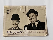 Hand Signed Laurel & Hardy Autographs - 5x3” Promo Photograph - Liverpool 1953