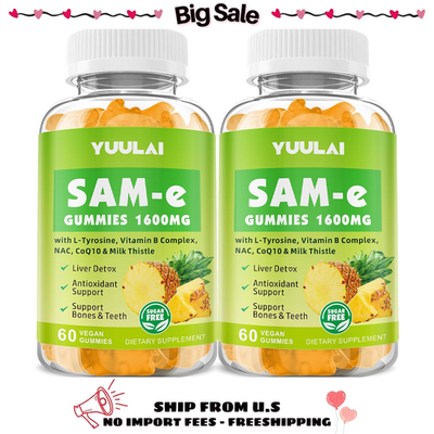 #ad Pack of 2 SAM e Gummies 1600mg Liver Mood amp; Brain Support Sugar Free 120ct $31.98