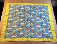 Vintage Care Bears Quilt Baby Blanket Crib Blanket 43  x35  