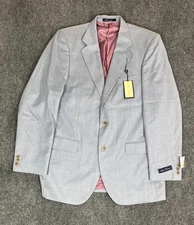 NWT Alan Flusser Sport Coat Blazer Men's Sz 42L Polyester/Viscose Gray