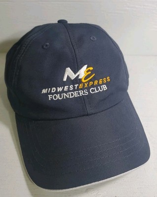 Midwest Express Airlines Founders Club Embroidered Baseball Cap Hat Adjustable