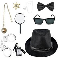 9 Pcs Kids Secret Service Costume Detective Costume Secret Security Guard Dre...
