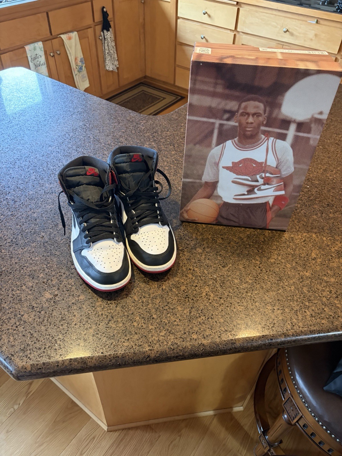 Jordan 1 High Black Toe Reimagined SIZE 11 used
